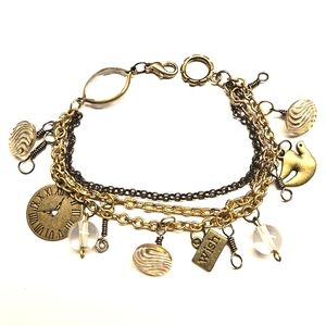 Three Chain Charm Bracelet